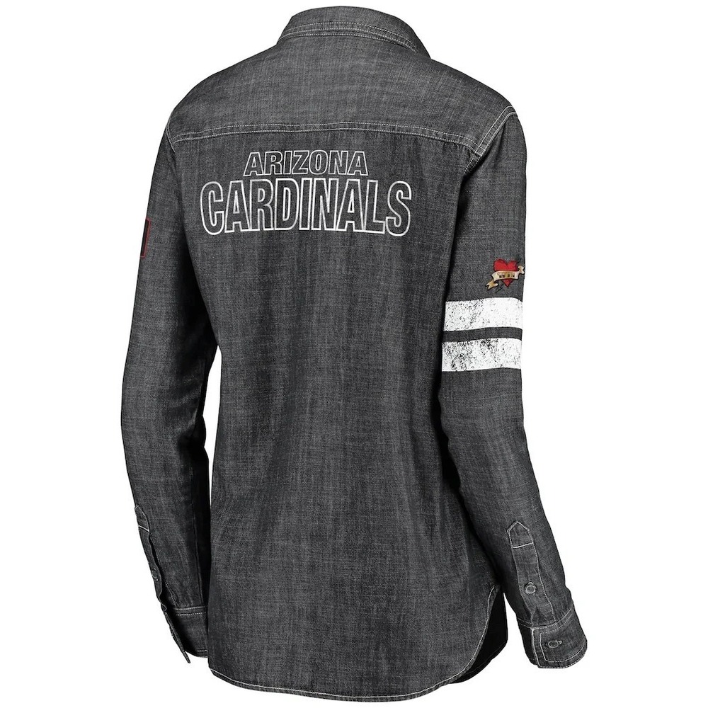 Women's WEAR By Erin Andrews Heather Black Arizona Cardinals NFL Long Sleeve XXL - Picture 2 of 3